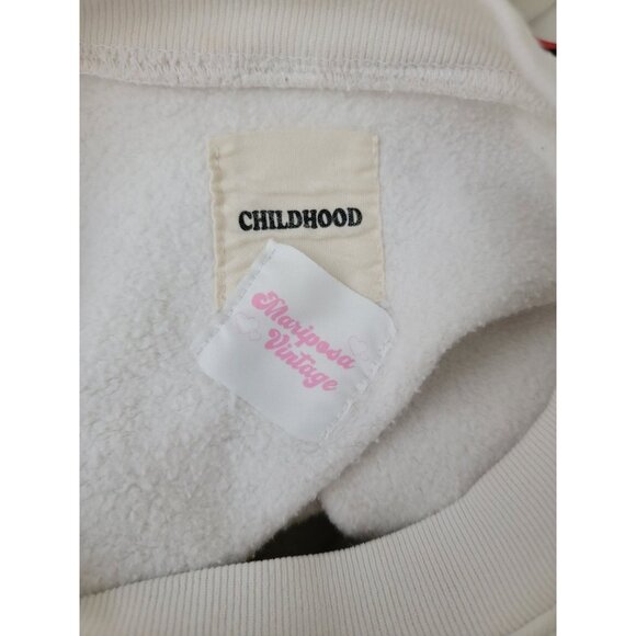 Welcome To Los Angeles Graphic White Cropped Crew Neck Sweatshirt Women's Sz L - Picture 6 of 7